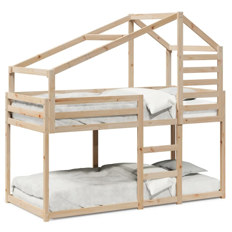Lit superposé sans matelas 80x200 cm bois de pin massif - 2