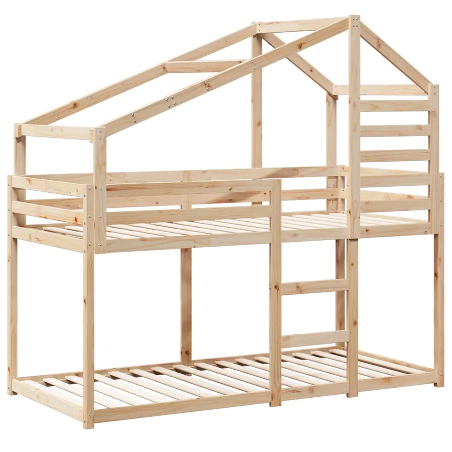 Lit superposé sans matelas 80x200 cm bois de pin massif - 3
