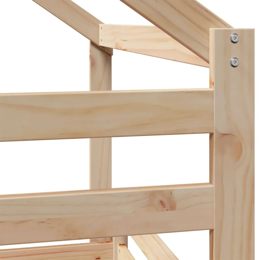 Lit superposé sans matelas 80x200 cm bois de pin massif - 9