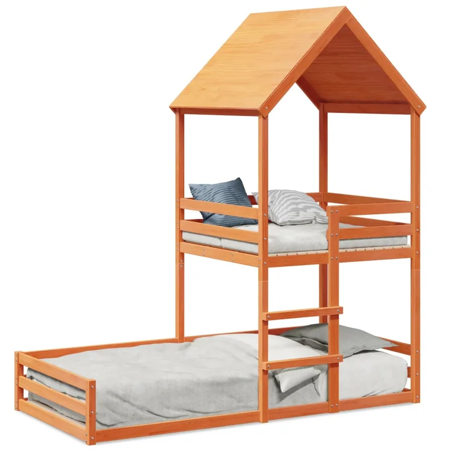 Lit superposé sans matelas cire marron 90x190 cm pin massif - 2