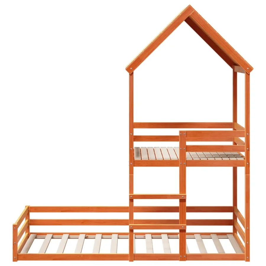Lit superposé sans matelas cire marron 90x190 cm pin massif - 4