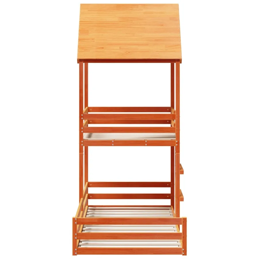 Lit superposé sans matelas cire marron 90x190 cm pin massif - 5