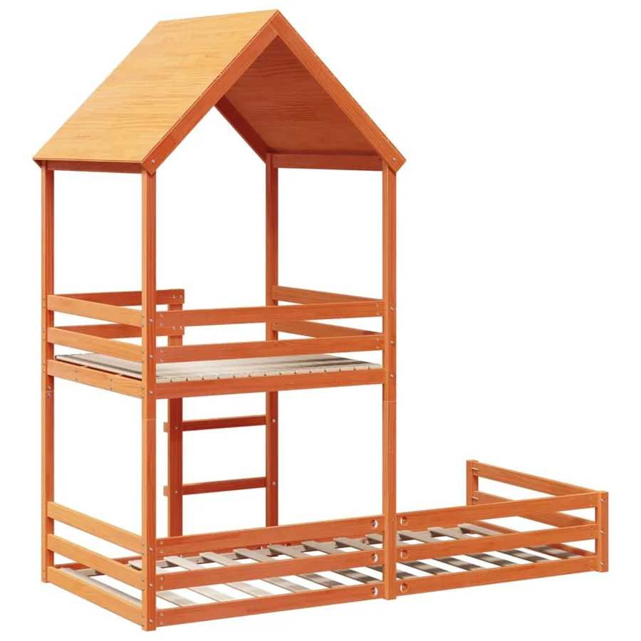 Lit superposé sans matelas cire marron 90x190 cm pin massif - 6
