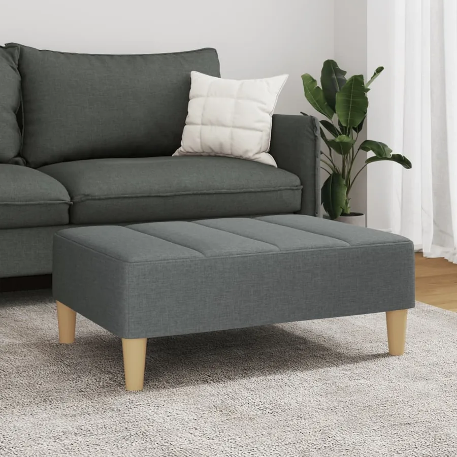Repose-pied gris foncé 77x55x31 cm tissu - 3