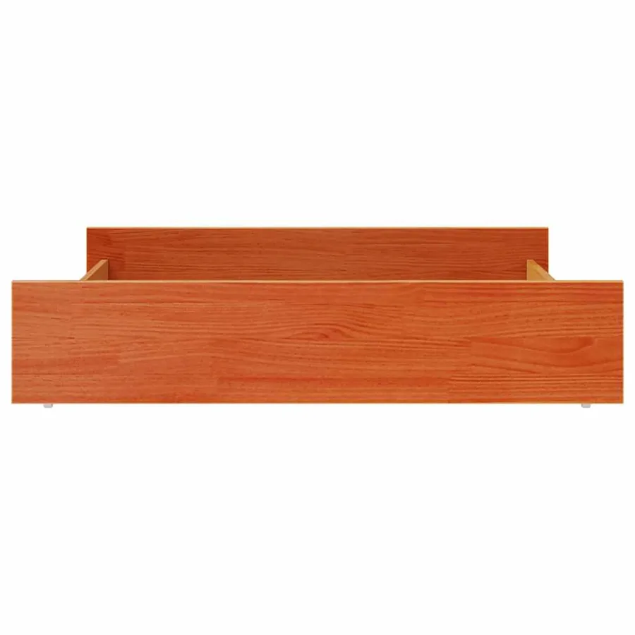 Tiroirs de lit 2 pcs cire marron bois de pin massif - 5