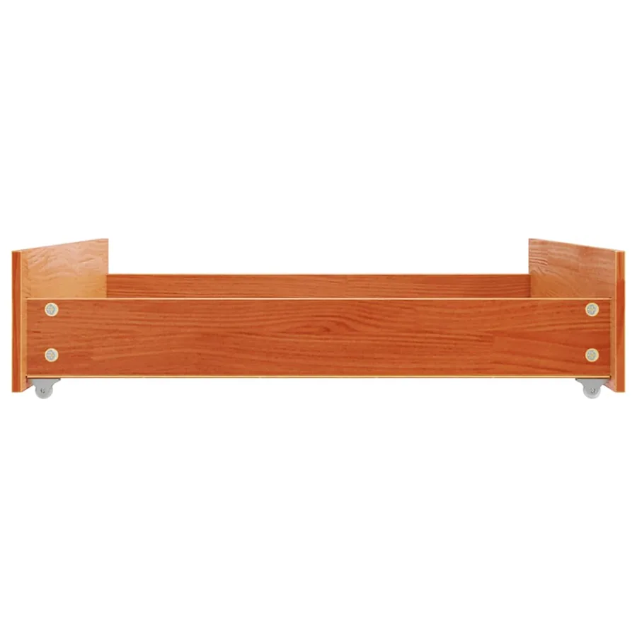 Tiroirs de lit 2 pcs cire marron bois de pin massif - 6