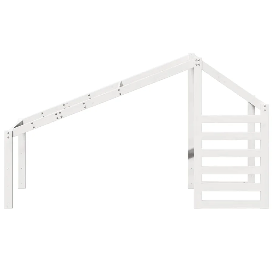 Toit de lit pour enfants blanc 198x97x113 cm bois de pin massif - 4