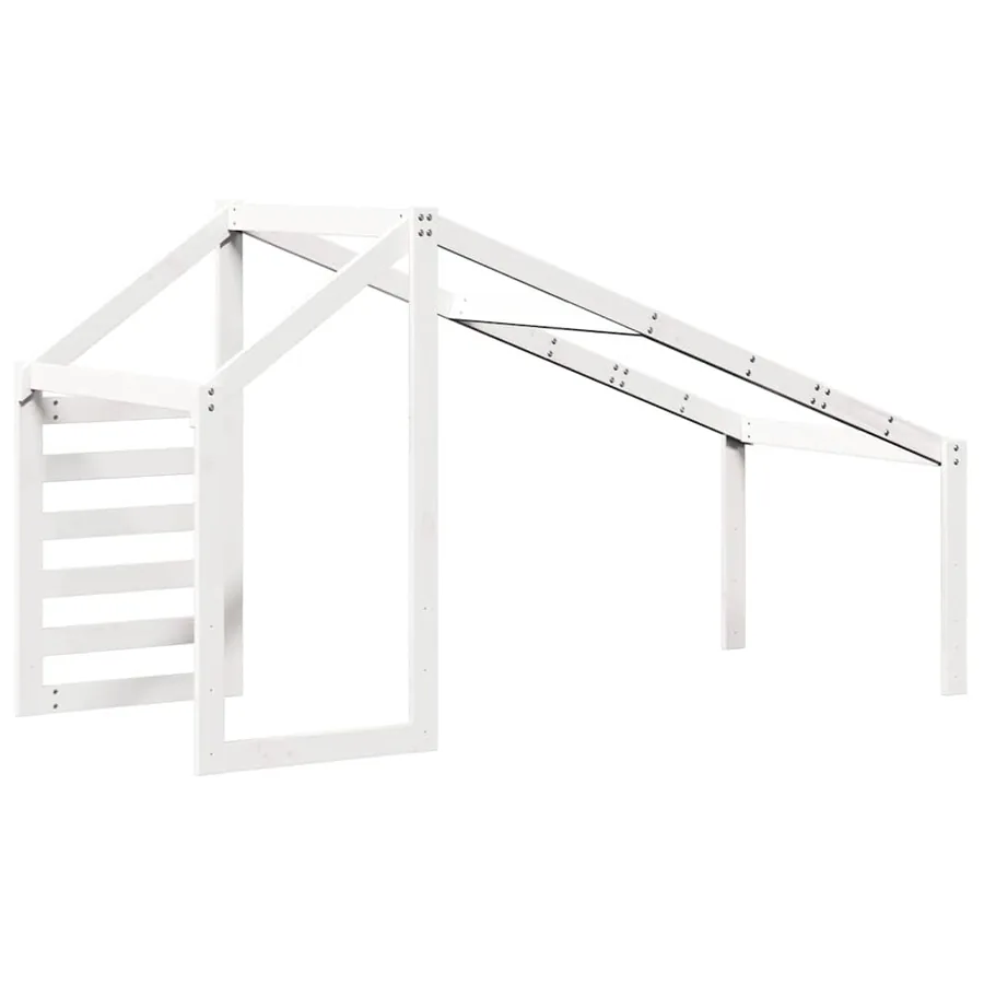 Toit de lit pour enfants blanc 198x97x113 cm bois de pin massif - 6