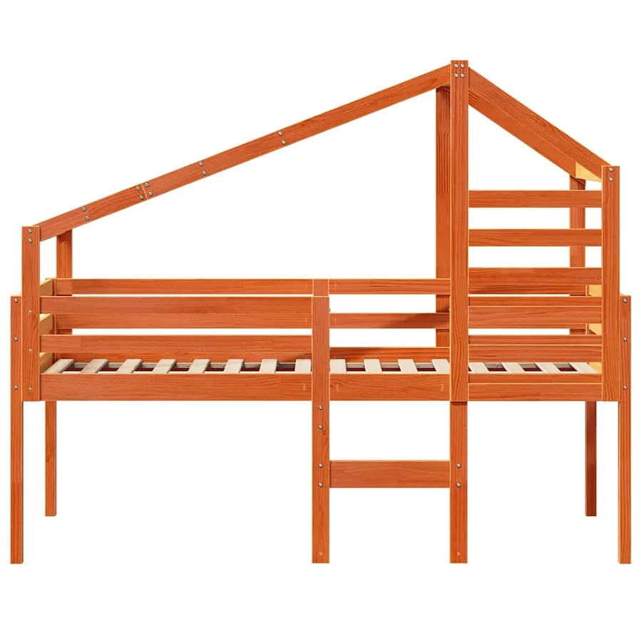 Lit haut sans matelas cire marron 90x200 cm bois de pin massif - 4