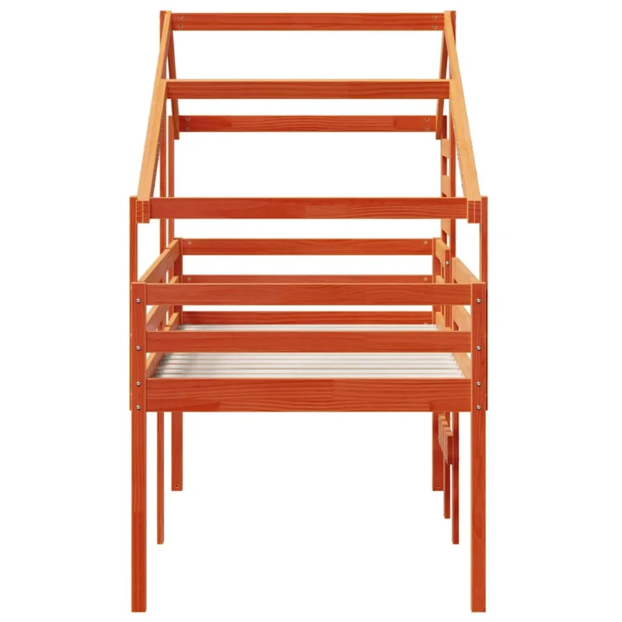 Lit haut sans matelas cire marron 90x200 cm bois de pin massif - 5