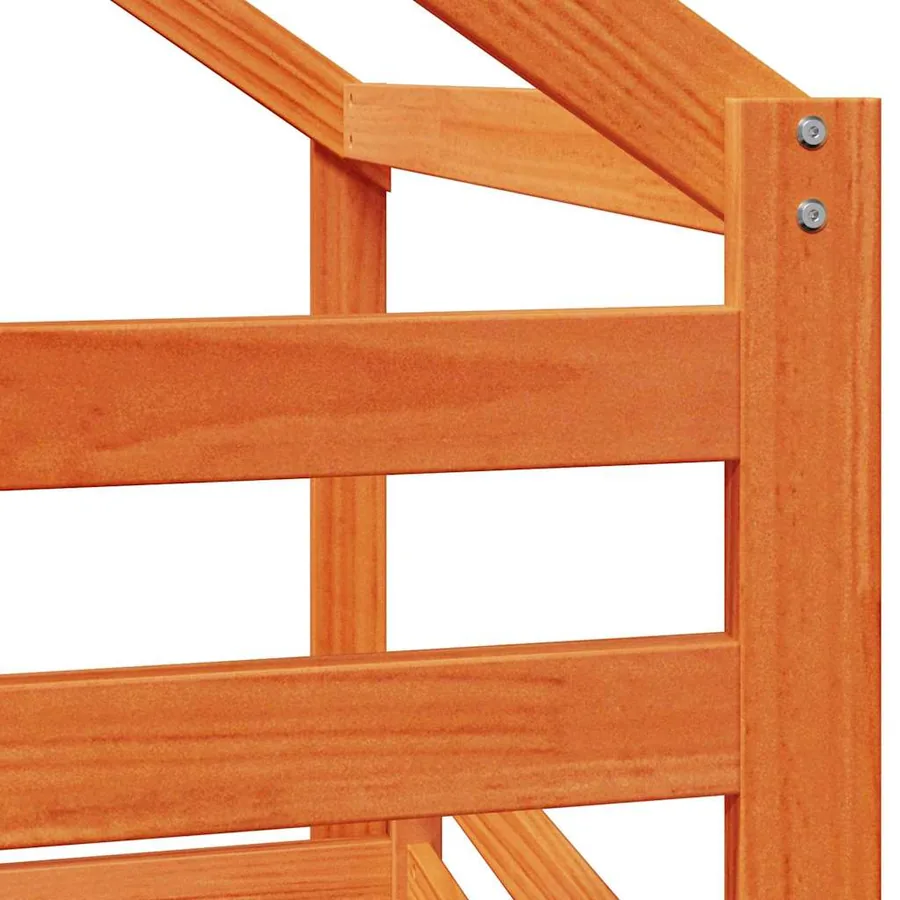 Lit haut sans matelas cire marron 90x200 cm bois de pin massif - 9