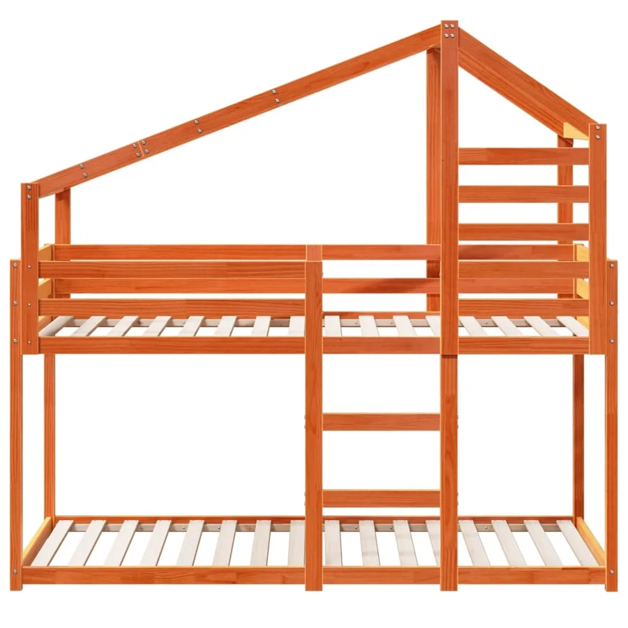 Lit superposé sans matelas cire marron 90x190 cm pin massif - 4