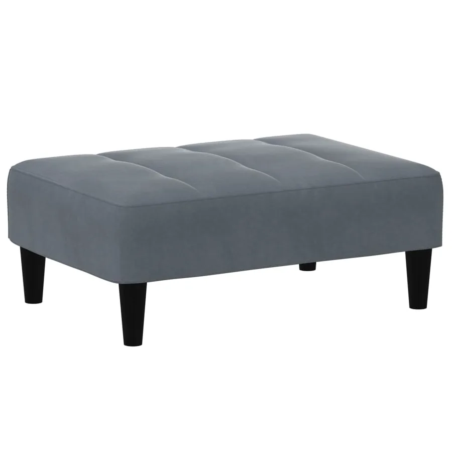 Repose-pied gris foncé 77x55x31 cm velours - 2