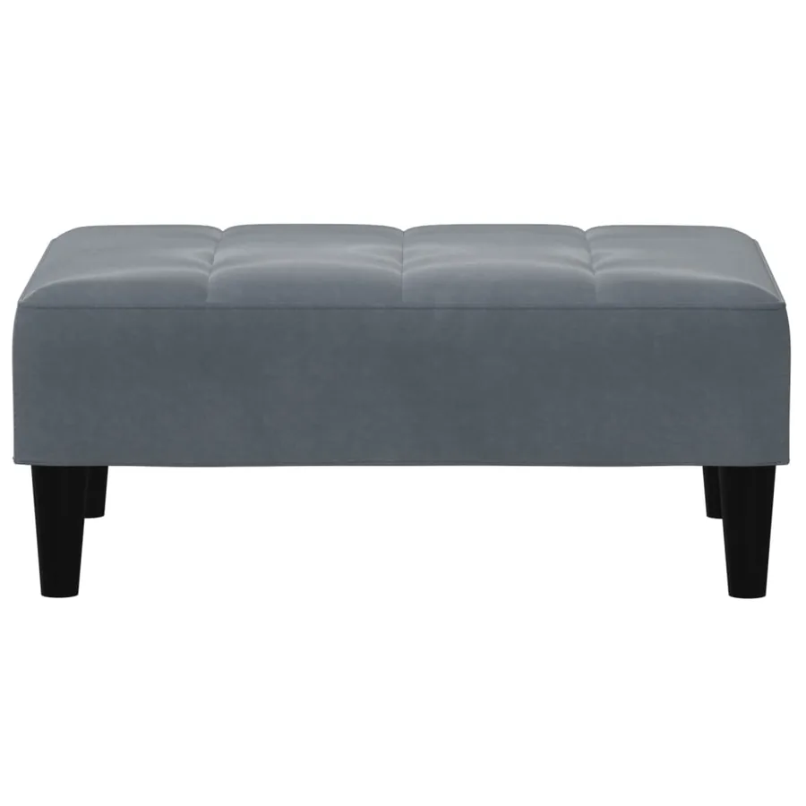 Repose-pied gris foncé 77x55x31 cm velours - 4