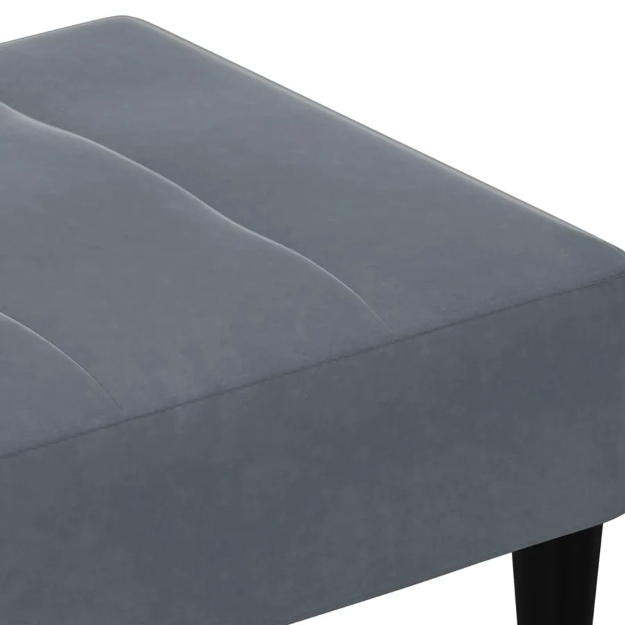 Repose-pied gris foncé 77x55x31 cm velours - 6