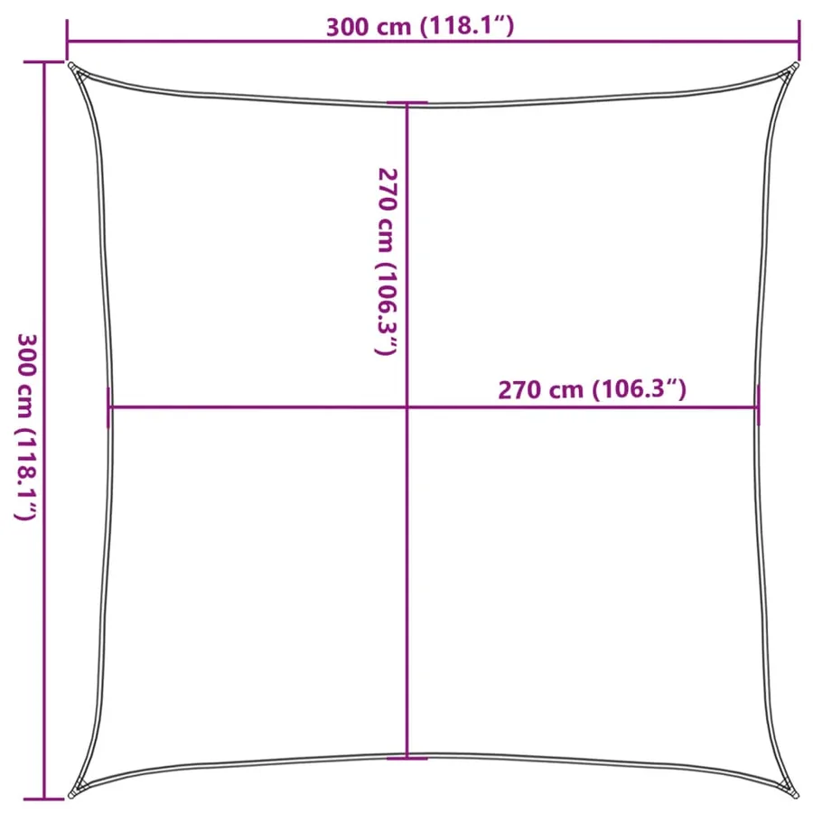 Voile d'ombrage 160 g/m² Vert clair 3x3 m PEHD - 10