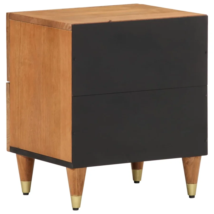 Tables de chevet 2 pcs 40x33x46 cm Bois de manguier solide - 5