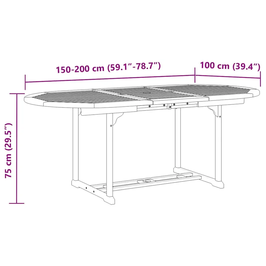Ensemble à manger de jardin 7 pcs gris rotin et bois massif - 13