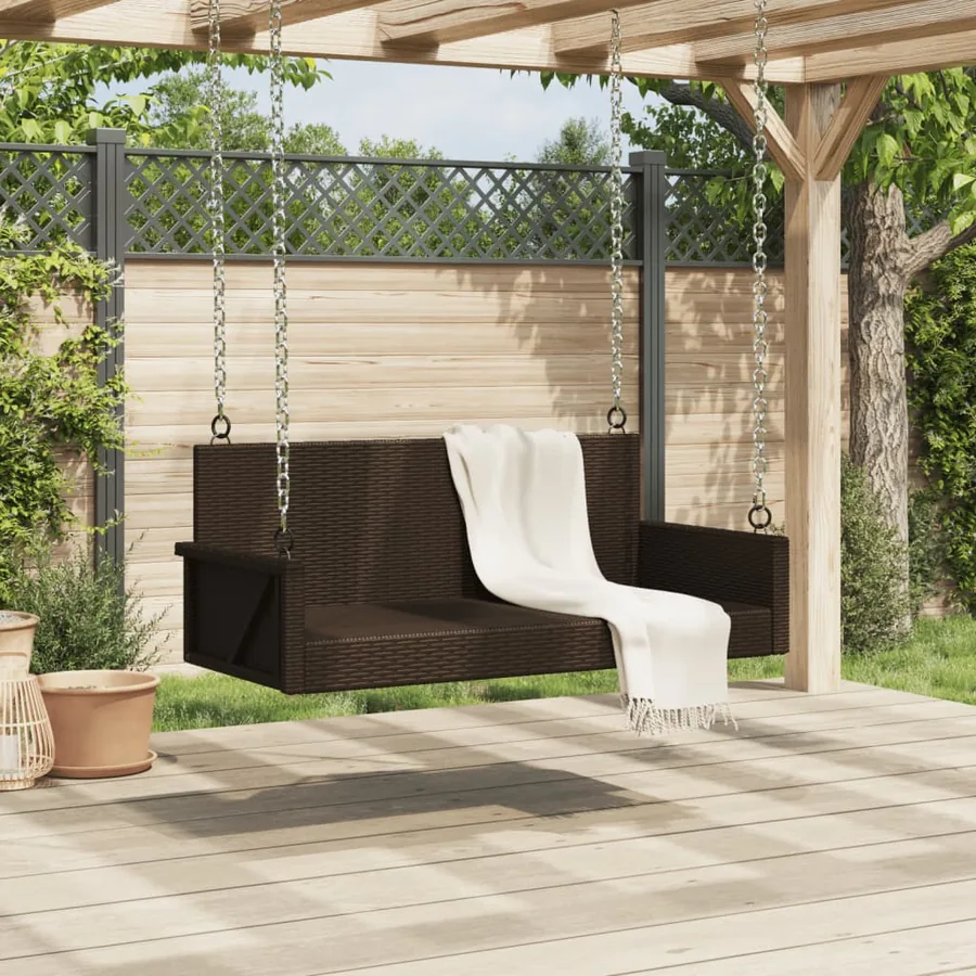 Balancelle marron 119x56x48 cm résine tressée - 3