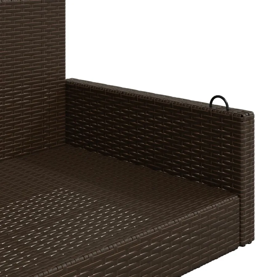 Balancelle marron 119x56x48 cm résine tressée - 7