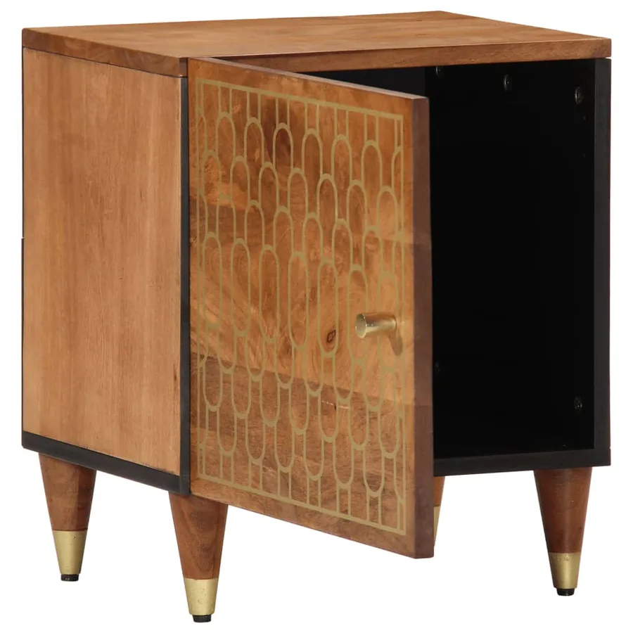 Tables de chevet 2 pcs 40x33x46 cm Bois de manguier solide - 3