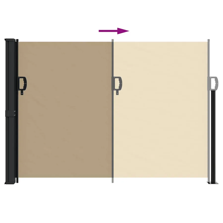 Auvent latéral rétractable beige 140x500 cm - 5