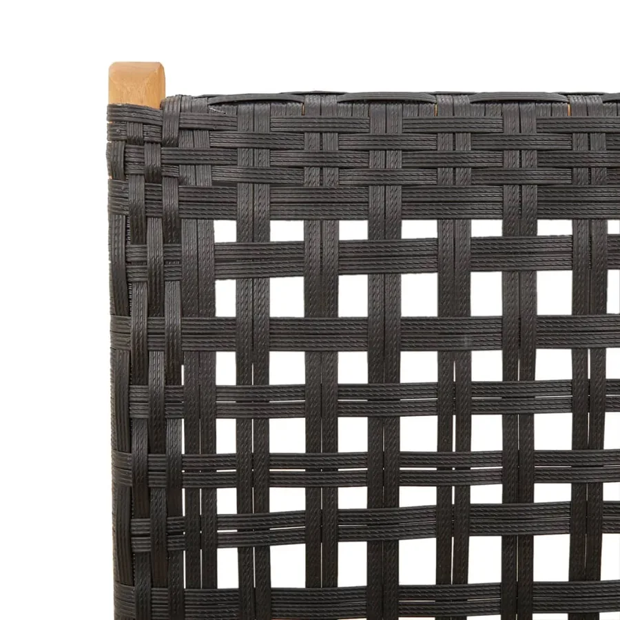 Chaises inclinables de jardin lot de 6 noir rotin bois massif - 9