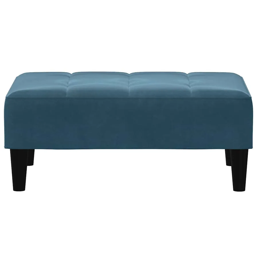 Repose-pied bleu 77x55x31 cm velours - 4