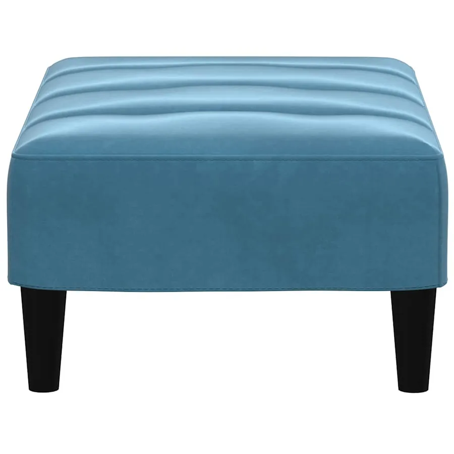 Repose-pied bleu 77x55x31 cm velours - 8