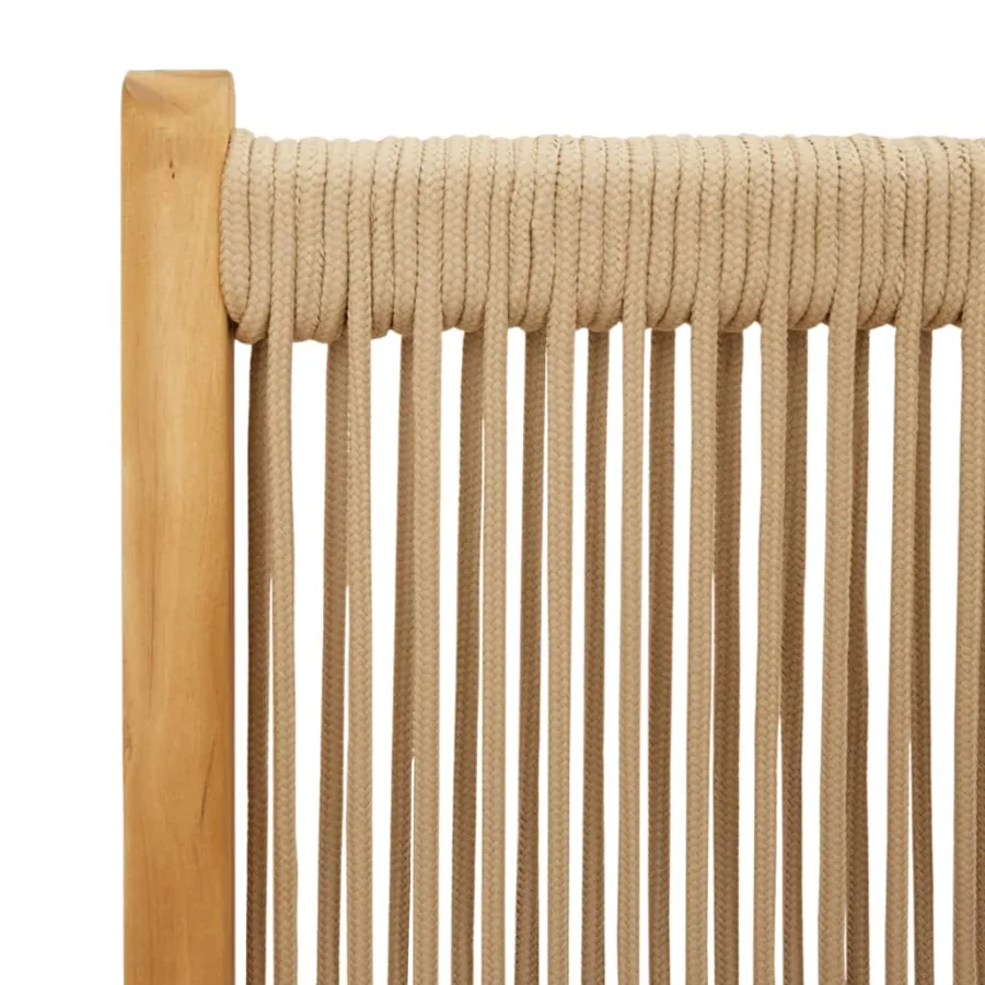 Chaises de jardin lot de 2 beige bois d'acacia et polypropylène - 9