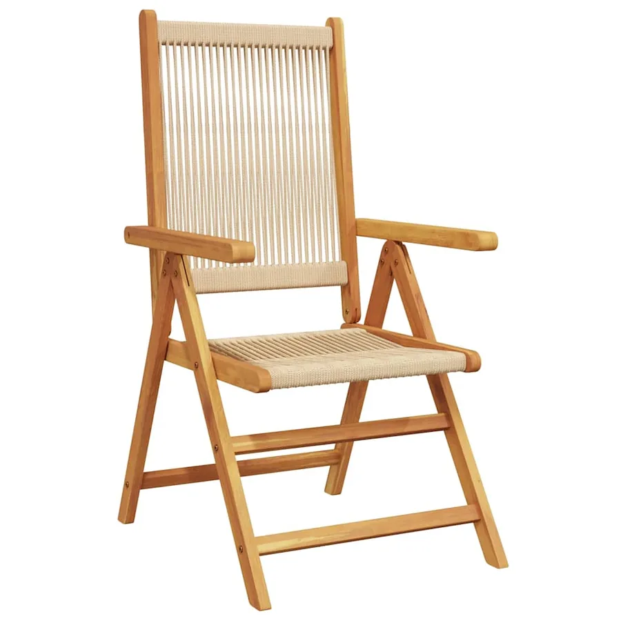 Chaises inclinables de jardin lot de 4 beige bois massif acacia - 3
