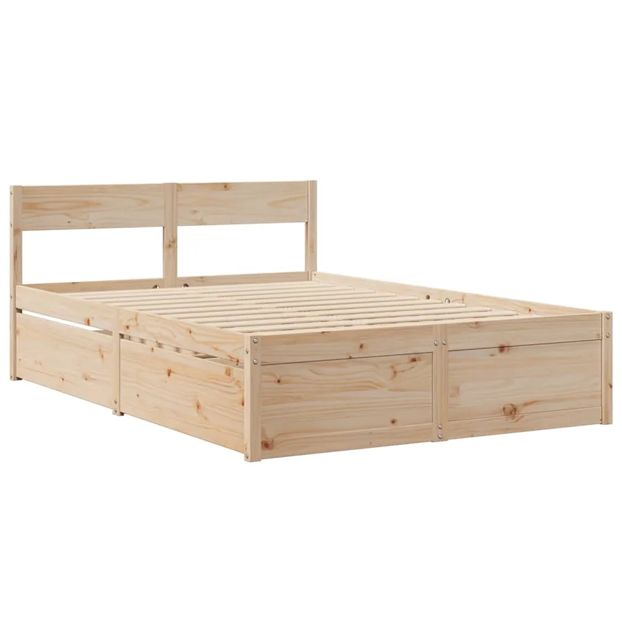 Cadre de lit sans matelas 120x200 cm bois de pin massif - 3