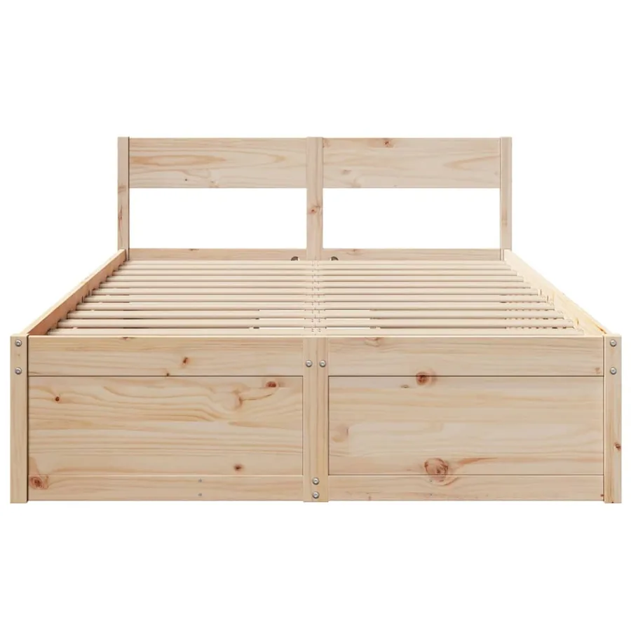 Cadre de lit sans matelas 120x200 cm bois de pin massif - 4