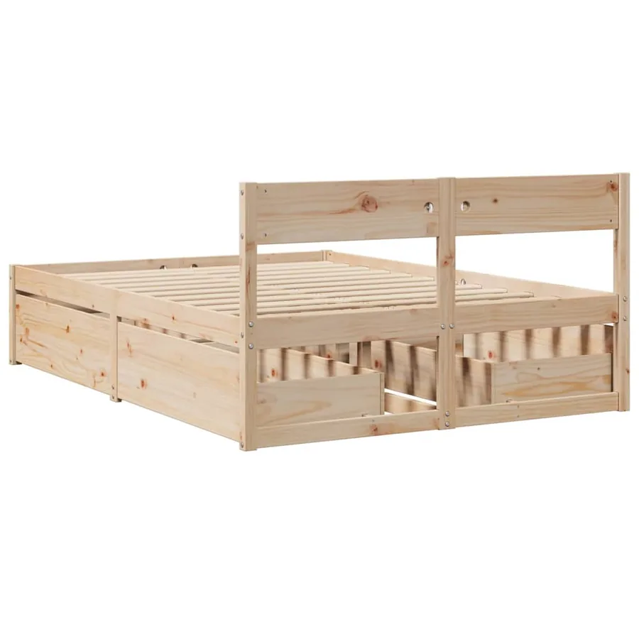 Cadre de lit sans matelas 120x200 cm bois de pin massif - 6