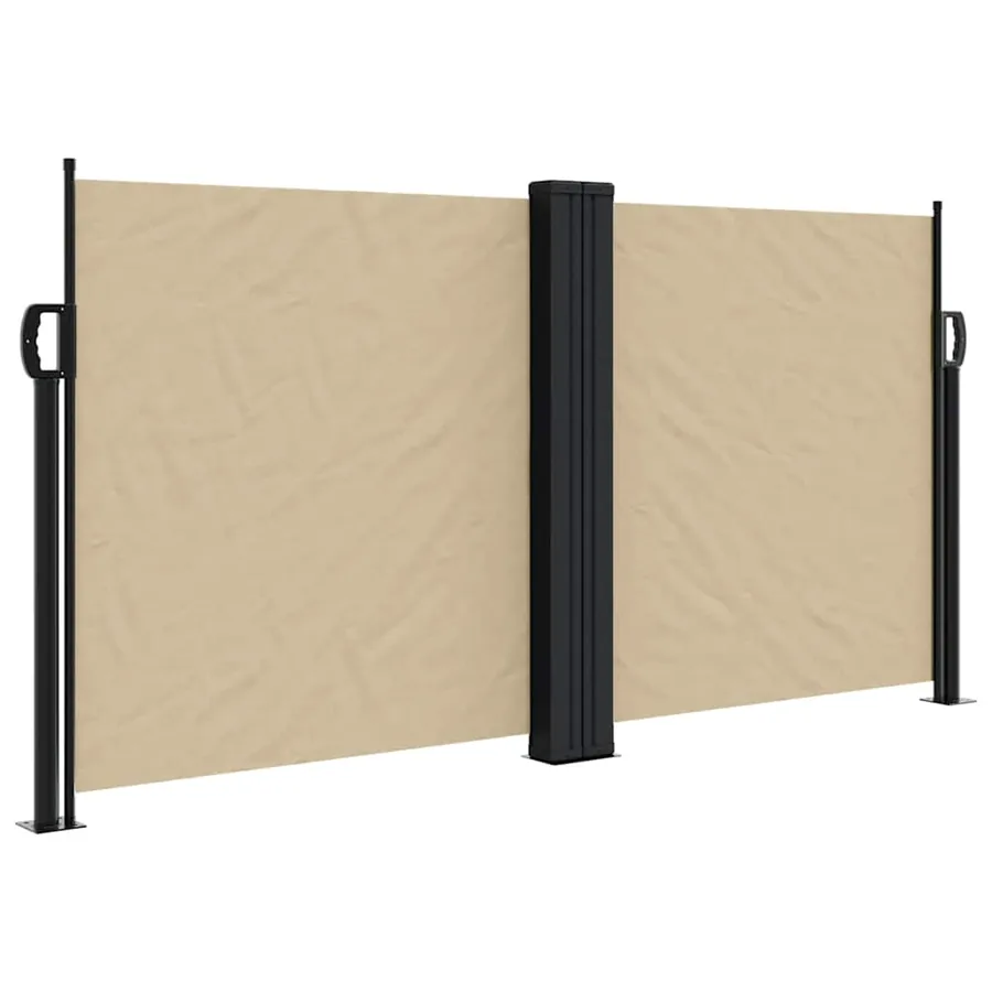 Auvent latéral rétractable beige 120x600 cm - 2
