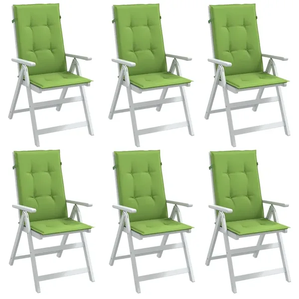 Coussins de chaise à dossier haut lot de 6 vert mélangé tissu