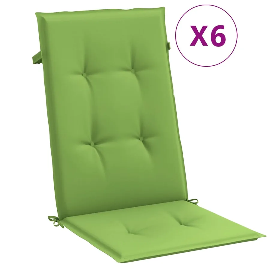Coussins de chaise à dossier haut lot de 6 vert mélangé tissu - 2