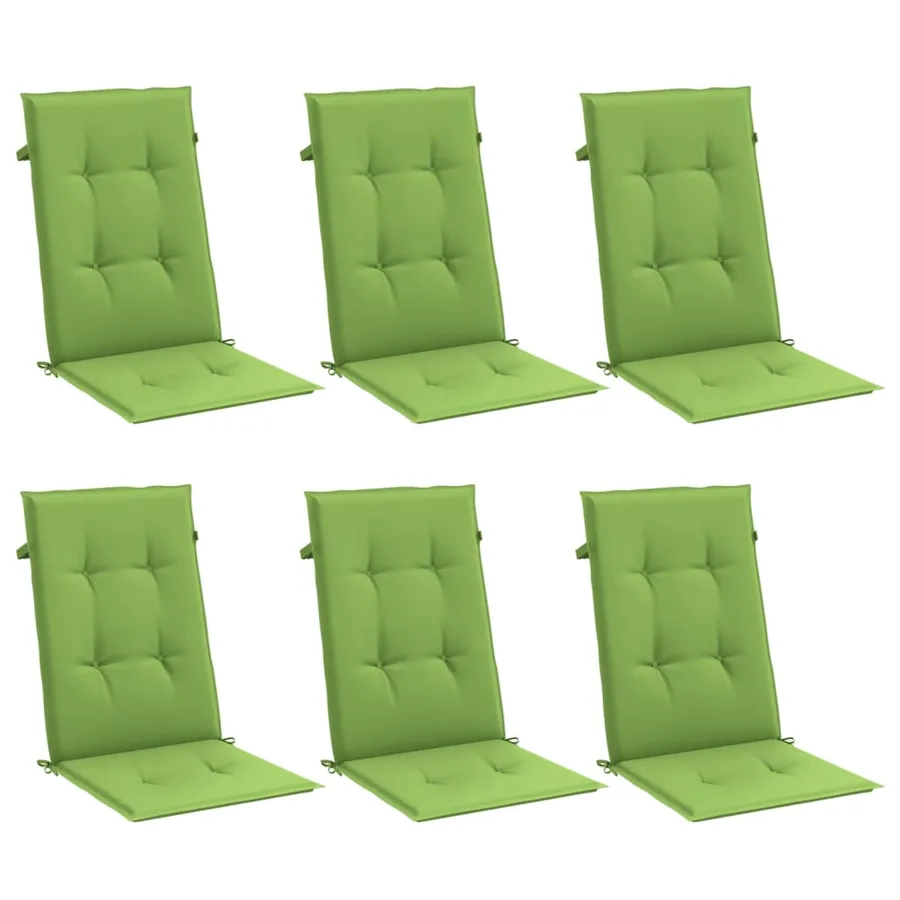 Coussins de chaise à dossier haut lot de 6 vert mélangé tissu - 4