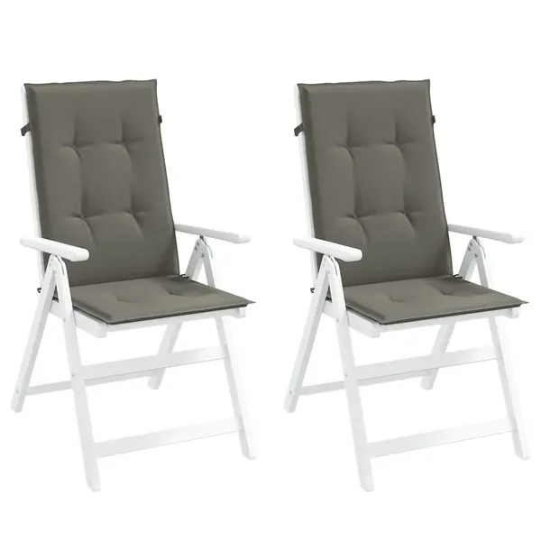 Coussins de chaise à dossier haut lot de 2 gris foncé mélangé