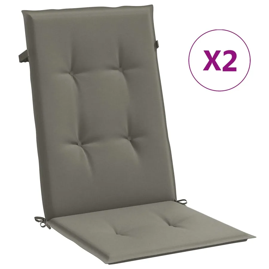 Coussins de chaise à dossier haut lot de 2 gris foncé mélangé - 2