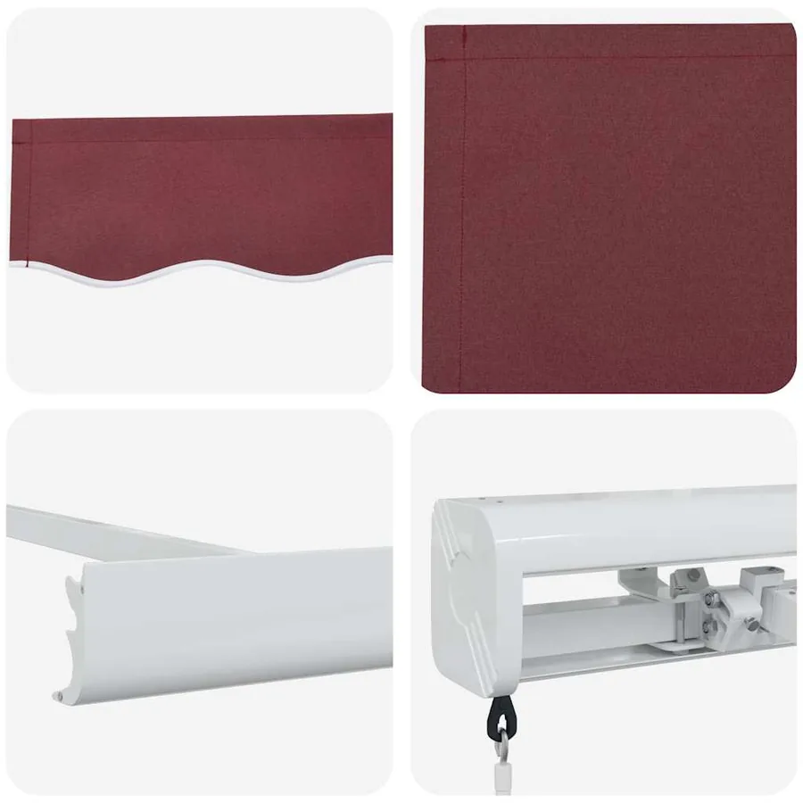 Auvent manuel rétractable bordeaux 300x250 cm - 9