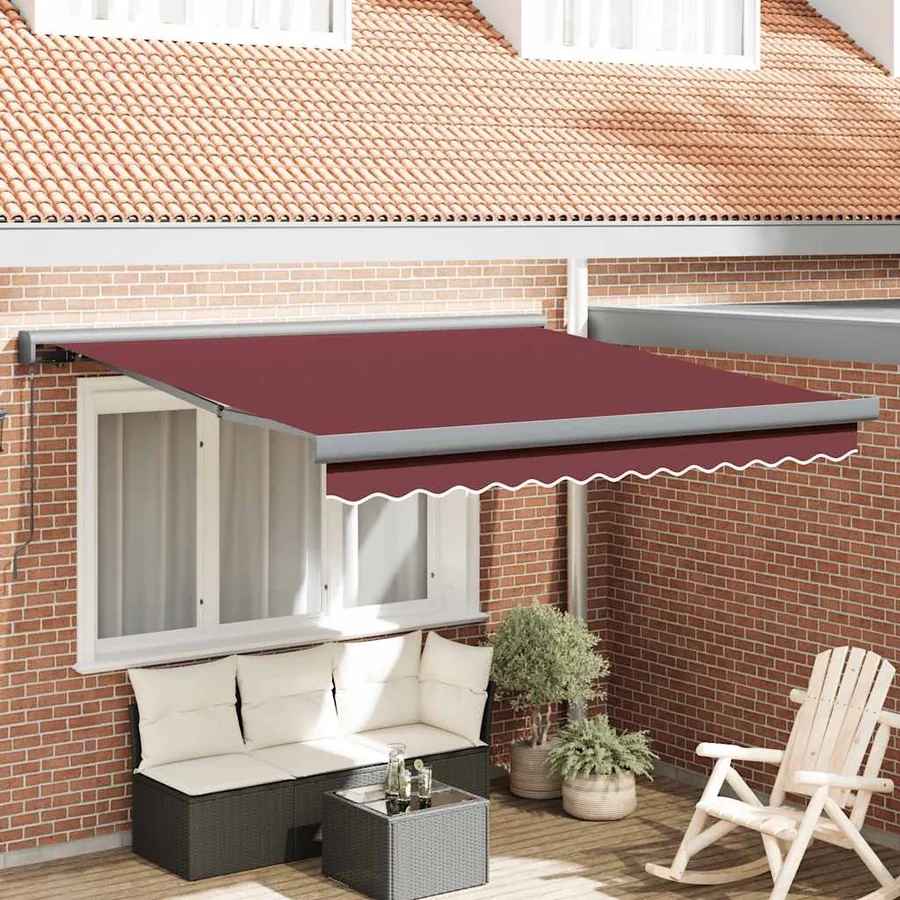 Auvent manuel rétractable bordeaux 300x250 cm