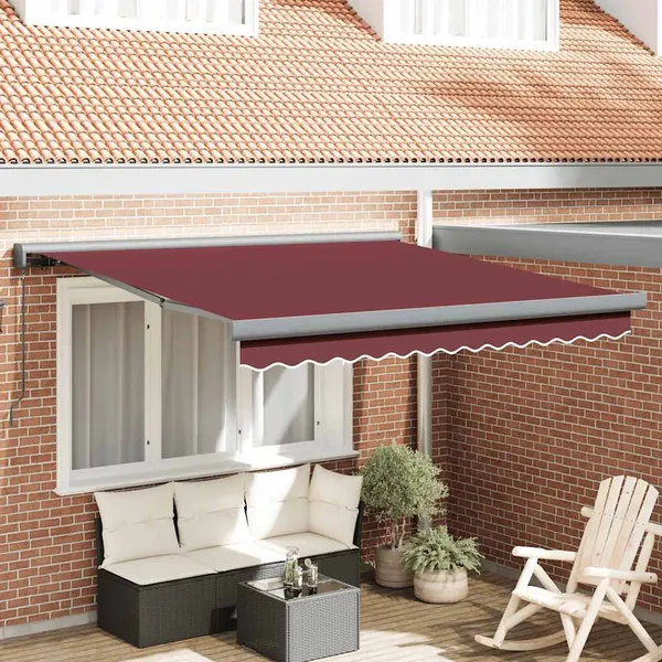 Auvent manuel rétractable bordeaux 300x250 cm