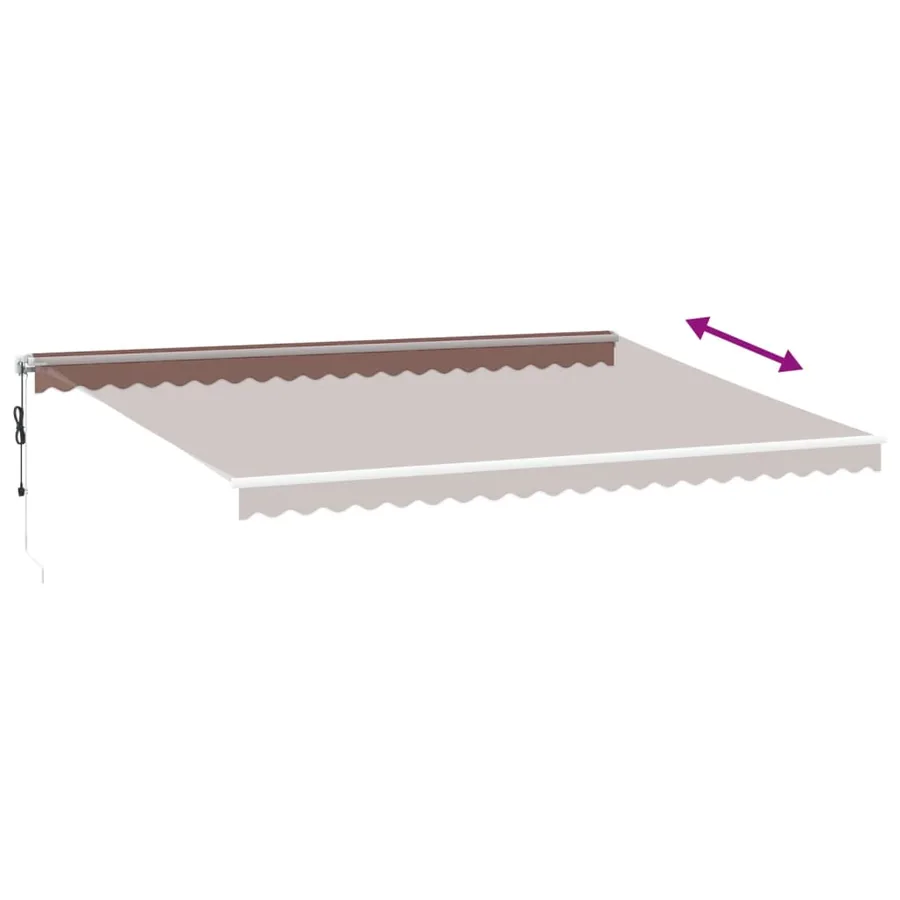 Auvent rétractable automatique avec LED marron 500x350 cm - 6