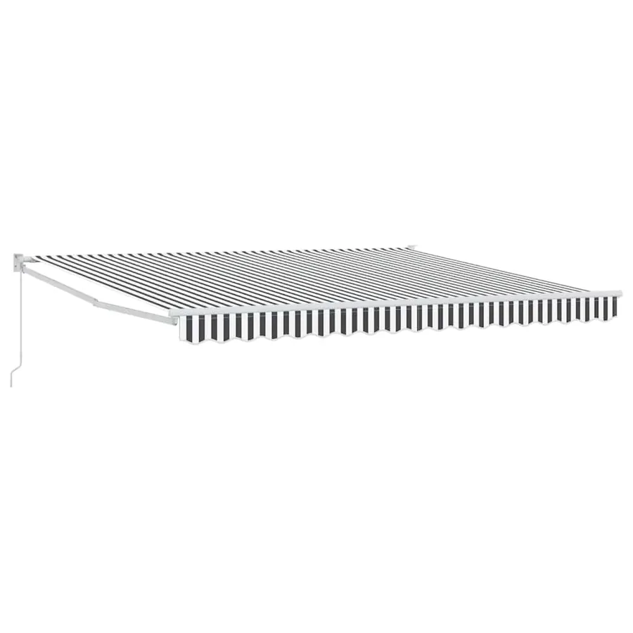 Auvent rétractable anthracite et blanc 4x3 m tissu et aluminium - 2
