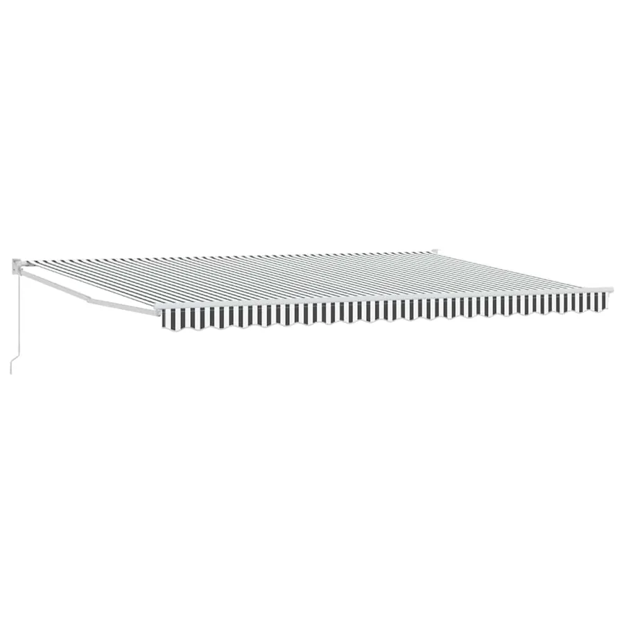 Auvent rétractable anthracite et blanc 5x3 m tissu et aluminium - 2