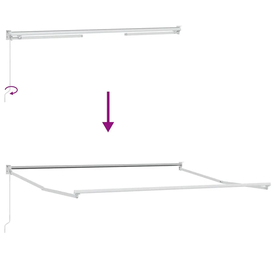 Auvent rétractable anthracite et blanc 5x3 m tissu et aluminium - 8