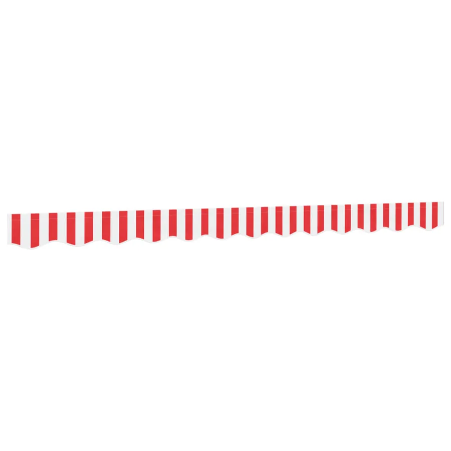 Tissu de remplacement de cantonnière d’auvent rouge blanc 3 m - 2