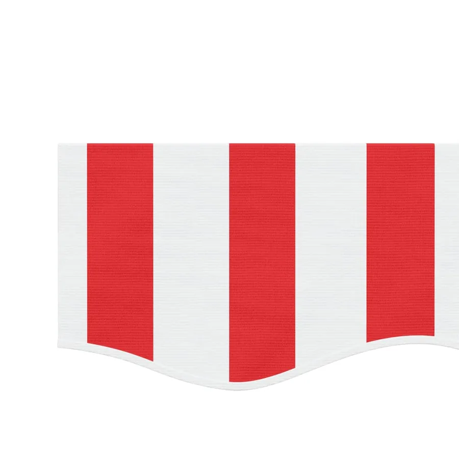 Tissu de remplacement de cantonnière d’auvent rouge blanc 3 m - 4