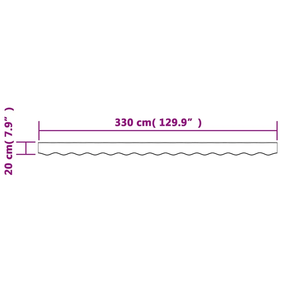 Tissu de remplacement de cantonnière d’auvent anthracite blanc - 6